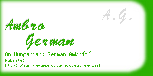 ambro german business card